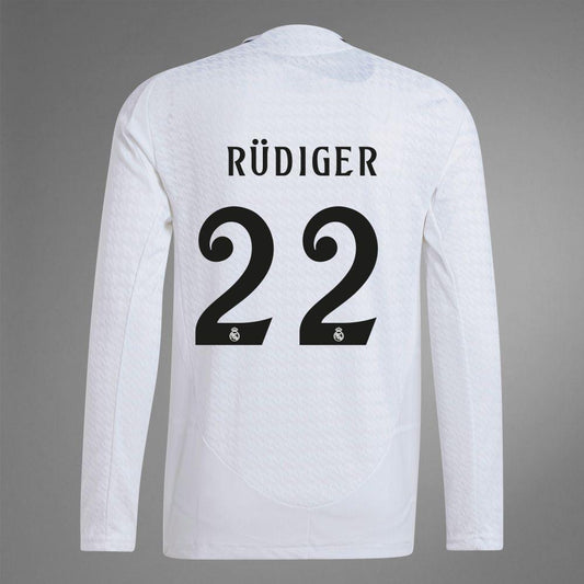 2024-25 Real Madrid Home RUDIGER 22 Long Sleeve Authentic Jersey