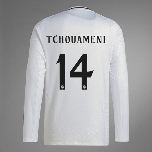 2024-25 Real Madrid Home TCHOUAMENI 14 Long Sleeve Replica Jersey