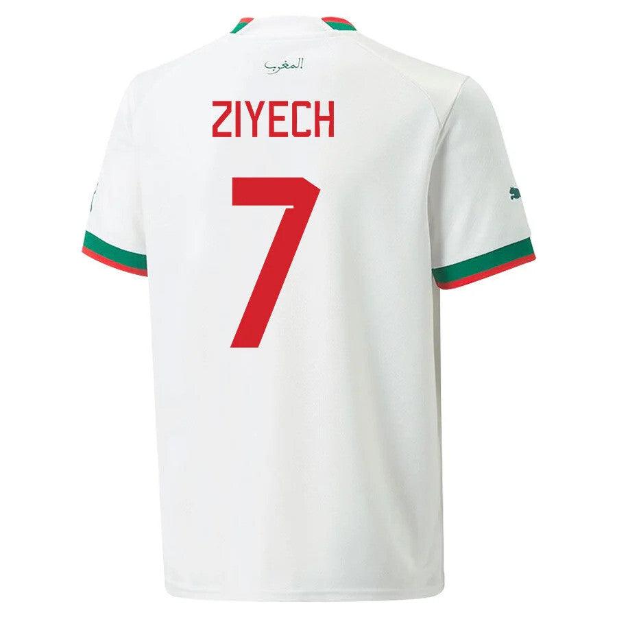 AFCON Morocco Hakim Ziyech #7 Away Soccer Replica Jersey 2024