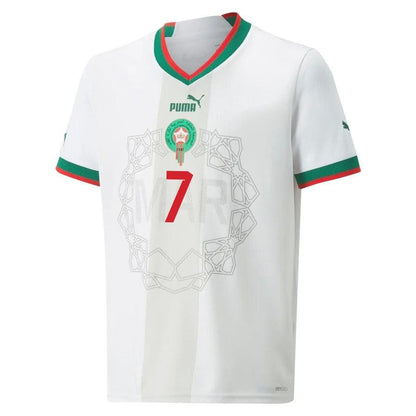 AFCON Morocco Hakim Ziyech #7 Away Soccer Replica Jersey 2024