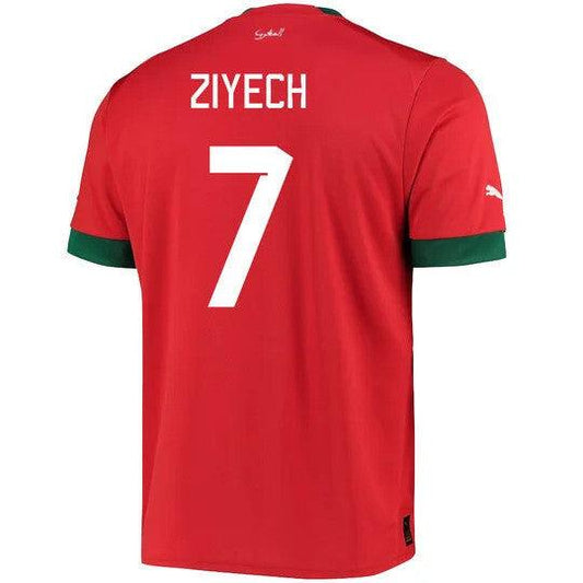 Youth AFCON Morocco Home Hakim Ziyech #7 Soccer Replica Jersey 2024