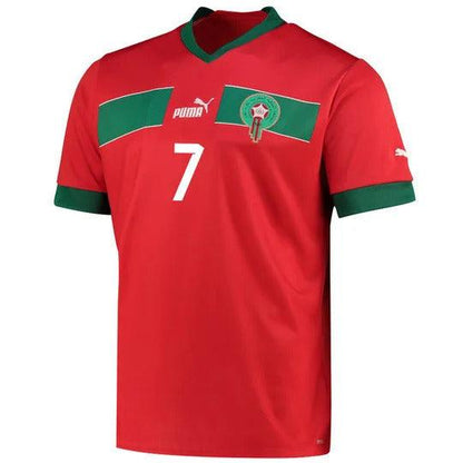 AFCON Morocco Home Hakim Ziyech #7 Soccer Replica Jersey 2024