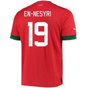 AFCON Morocco Home Youssef En-Nesyri #19 Soccer Replica Jersey 2024