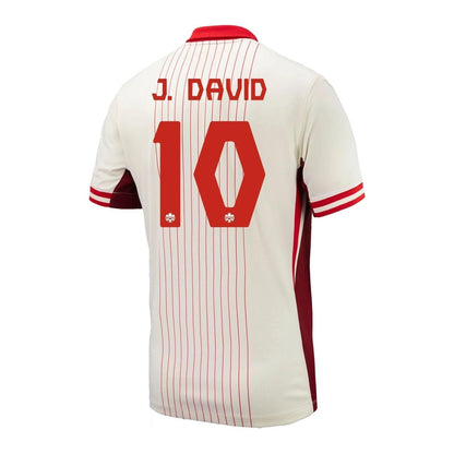 Youth 2024 Canada Jonathan David #10 Home Replica Jersey