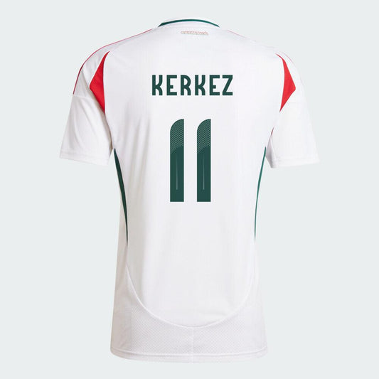 Youth Hungary Away Euro's Milos Kerkez #11 Replica Jersey 2024