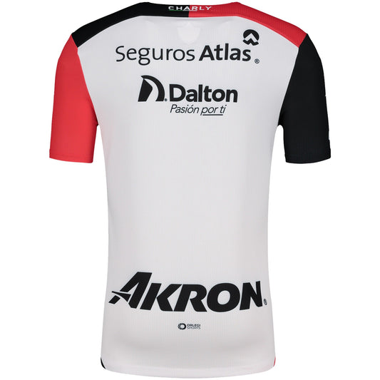 Men's Charly White/Black Club Atlas 2024/25 Away Authentic Jersey - Customizable