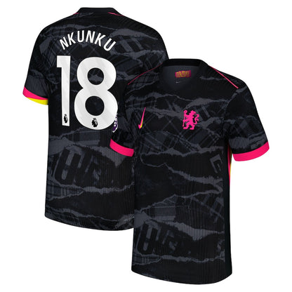 Men's Nike Christopher Nkunku Anthracite Chelsea 2024/25 Third Authentic Player Jersey