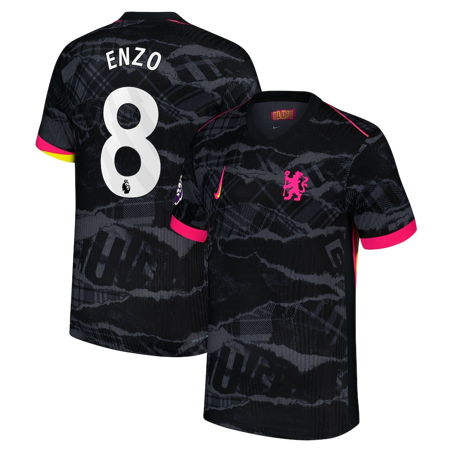 Men's Nike Enzo Fern¨¢ndez Anthracite Chelsea 2024/25 Third Authentic Player Jersey