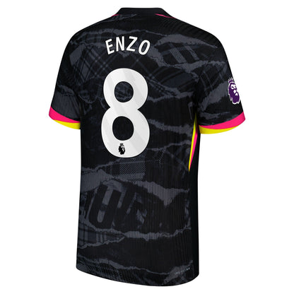 Men's Nike Enzo Fern¨¢ndez Anthracite Chelsea 2024/25 Third Authentic Player Jersey