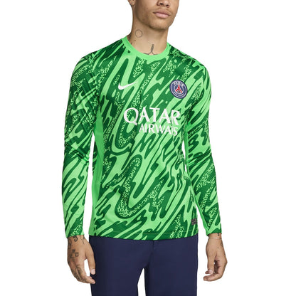 Men's Nike Green Paris Saint-Germain 2024/25 Goalkeeper Replica Stadium Long Sleeve Jersey - Customizable