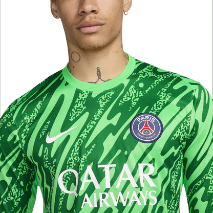 Men's Nike Green Paris Saint-Germain 2024/25 Goalkeeper Replica Stadium Long Sleeve Jersey - Customizable