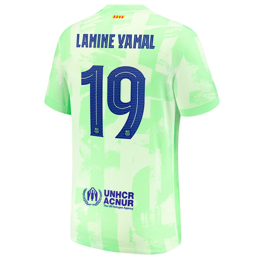 Men's Nike Lamine Yamal Yellow Barcelona 2024/25 Third Replica Player Jersey