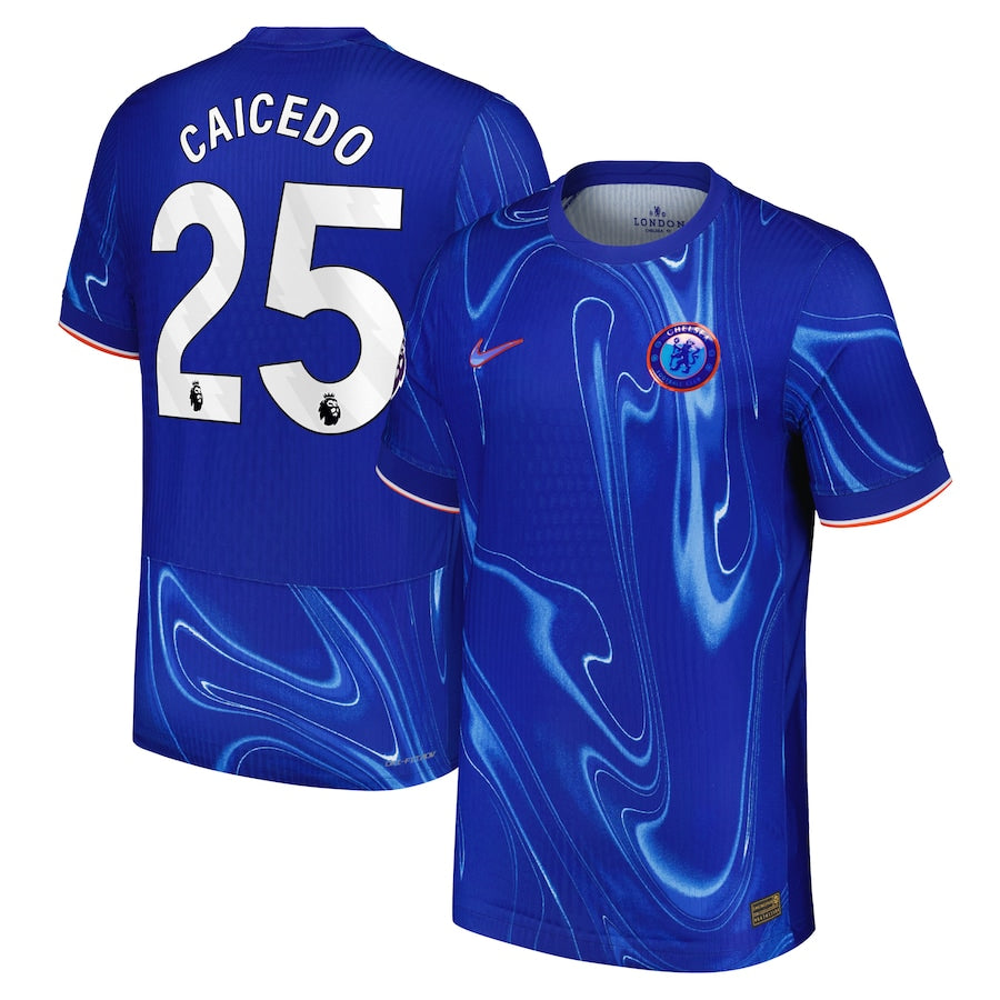 Men's Nike Mois¨¦s Caicedo Blue Chelsea 2024/25 Home Authentic Player Jersey