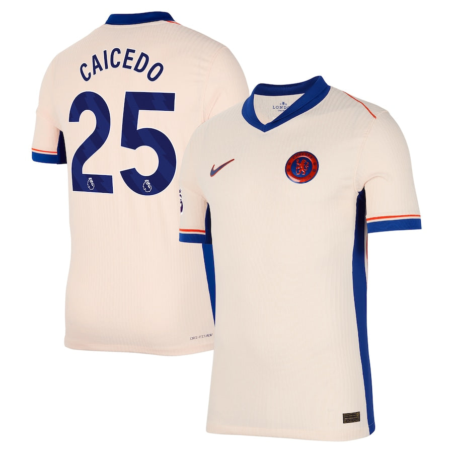 Men's Nike Mois¨¦s Caicedo Orange Chelsea 2024/25 Away Authentic Player Jersey