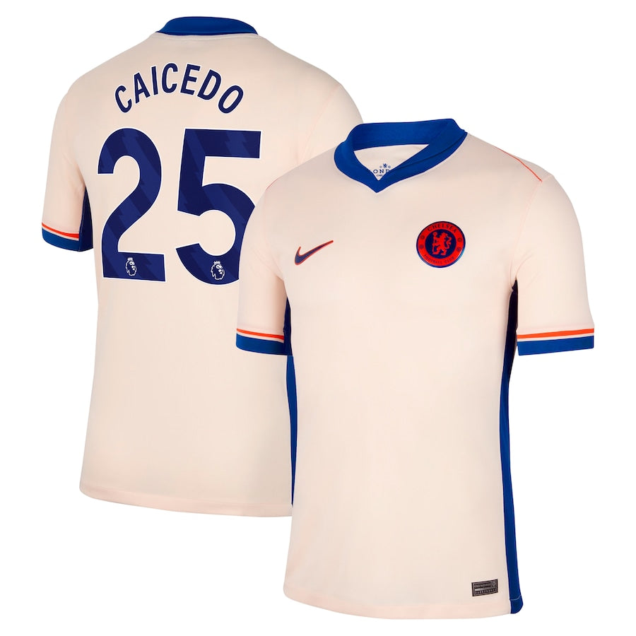 Men's Nike Mois¨¦s Caicedo Orange Chelsea 2024/25 Away Replica Player Jersey