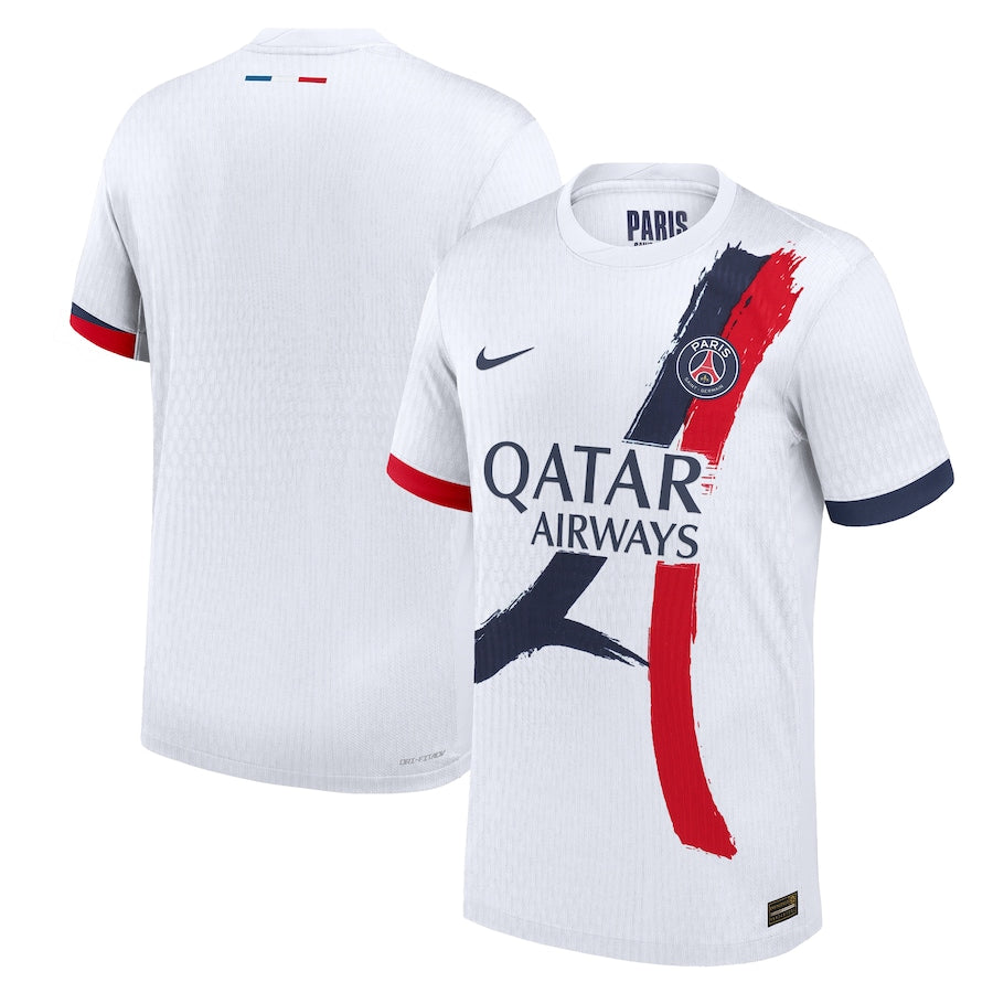 Men's Nike White Paris Saint-Germain 2024/25 Away Authentic Jersey - Customizable