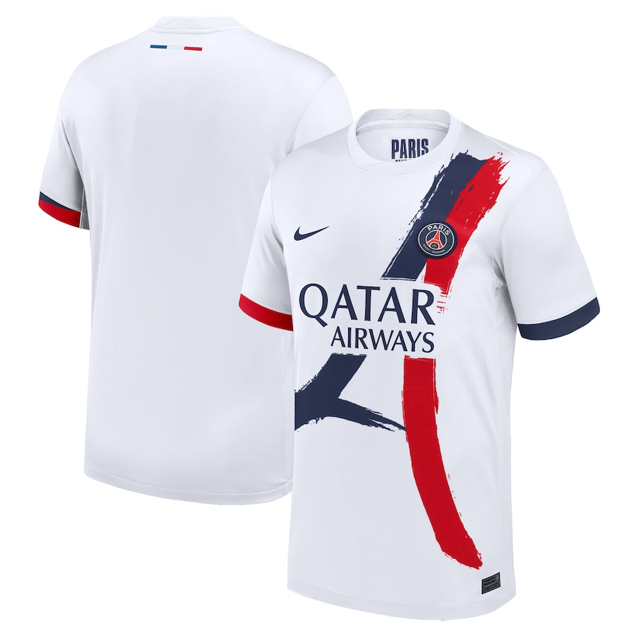 Men's Nike White Paris Saint-Germain 2024/25 Away Replica Jersey - Customizable