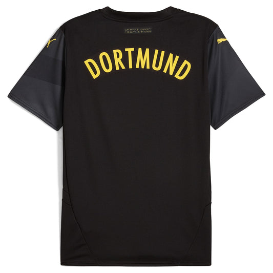 Men's Puma Black Borussia Dortmund 2024/25 Away Replica Jersey - Customizable