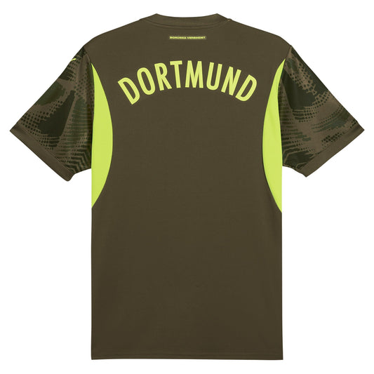 Men's Puma Olive Borussia Dortmund 2024/25 Replica Short Sleeve Goalkeeper Jersey - Customizable