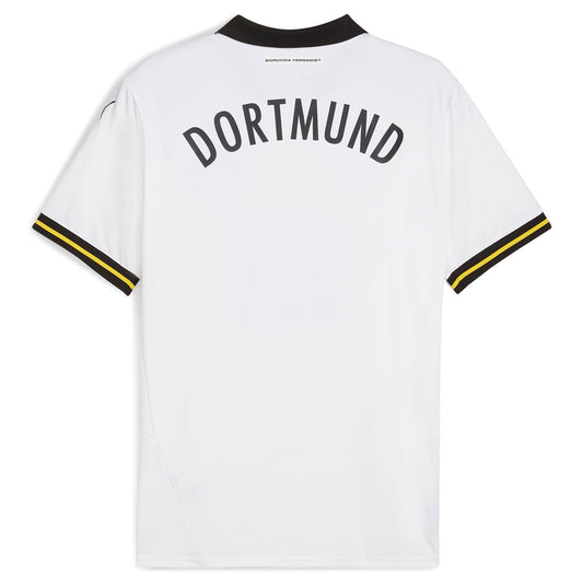 Men's Puma White Borussia Dortmund 2024/25 Third Replica Jersey - Customizable