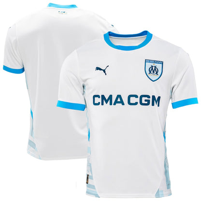 Men's Puma White Olympique Marseille 2024/25 Home Replica Jersey - Customizable