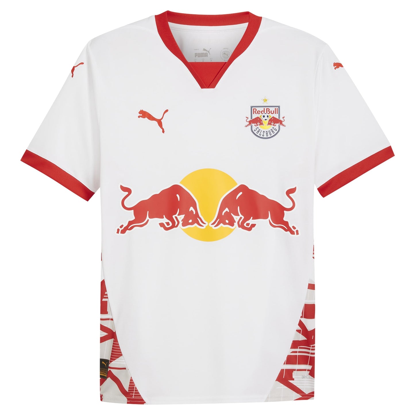 Men's Puma White Red Bull Salzburg 2024/25 Home Replica Jersey - Customizable