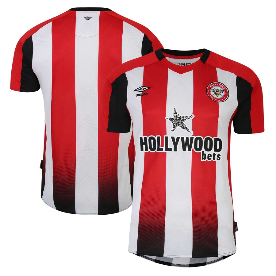 Men's Umbro Red Brentford FC 2024/25 Home Replica Jersey - Customizable