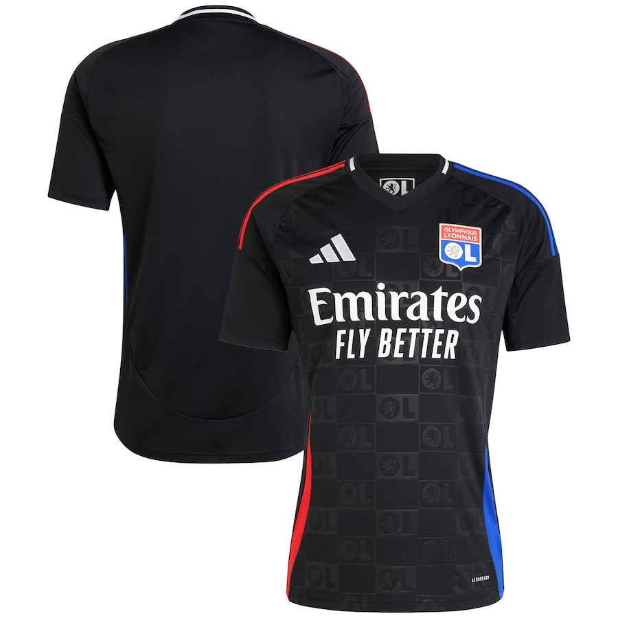 Men's adidas Black Olympique Lyonnais 2024/25 Away Replica Jersey - Customizable