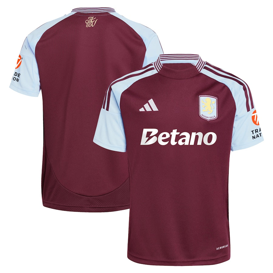 Men's adidas Claret Aston Villa 2024/25 Home Replica Jersey - Customizable