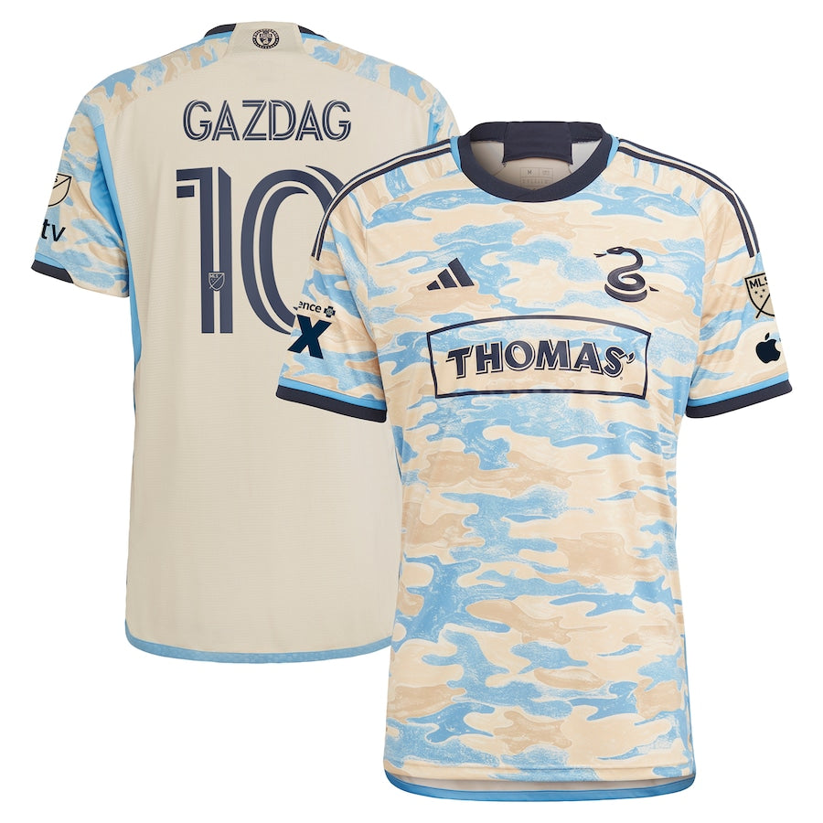 Men's adidas Daniel Gazdag Tan Philadelphia Union 2024 Authentic Secondary Player Jersey