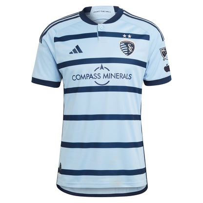 Men's adidas Daniel Salloi Light Blue Sporting Kansas City 2024 Hoops 4.0 Authentic Player Jersey