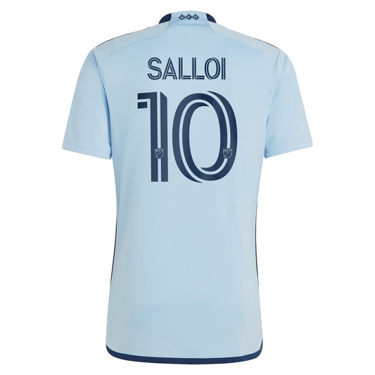 Men's adidas Daniel Salloi Light Blue Sporting Kansas City 2024 Hoops 4.0 Replica Player Jersey