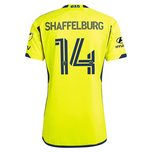 Men's adidas Jacob Shaffelburg Yellow Nashville SC 2024 The 615 Kit Authentic Player Jersey