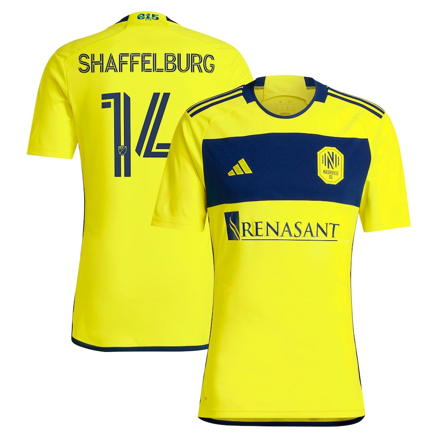 Men's adidas Jacob Shaffelburg Yellow Nashville SC 2024 The 615 Kit Replica Player Jersey