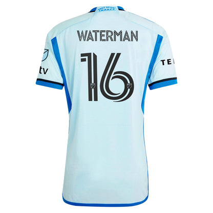 Men's adidas Joel Waterman Light Blue CF Montreal 2024 La Main Authentic Player Jersey