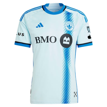 Men's adidas Joel Waterman Light Blue CF Montreal 2024 La Main Authentic Player Jersey