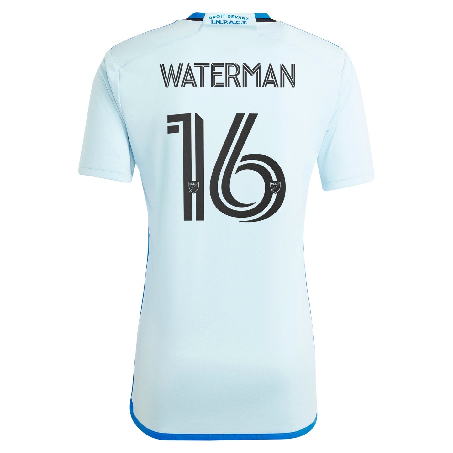 Men's adidas Joel Waterman Light Blue CF Montreal 2024 La Main Replica Player Jersey