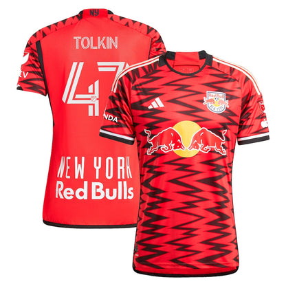 Men's adidas John Tolkin Red New York Red Bulls 2024 Legacy Authentic Player Jersey