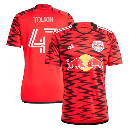 Men's adidas John Tolkin Red New York Red Bulls 2024 Legacy Replica Player Jersey