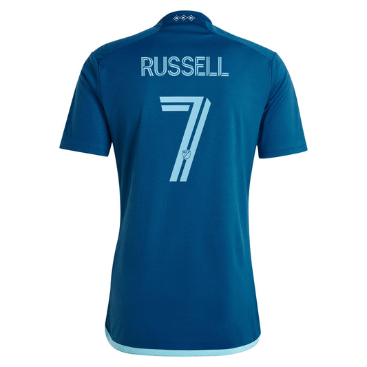 Men's adidas Johnny Russell Navy Sporting Kansas City 2024 Diamonds Our Forever Replica Player Jersey