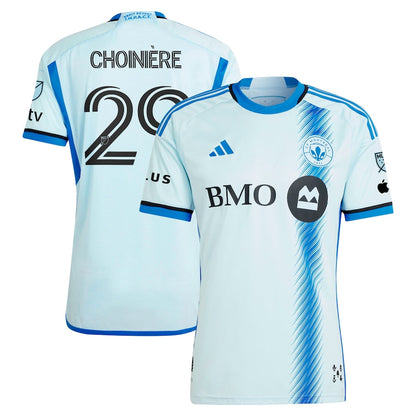 Men's adidas Mathieu Choini¨¨re Light Blue CF Montreal 2024 La Main Authentic Player Jersey