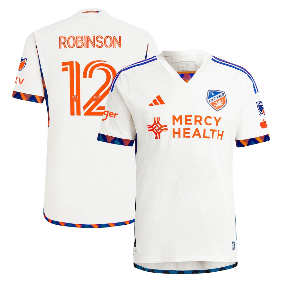 Men's adidas Miles Robinson White FC Cincinnati 2024 The Canvas Kit Authentic Player Jersey