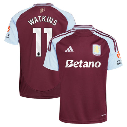 Men's adidas Ollie Watkins Claret Aston Villa 2024/25 Home Replica Player Jersey