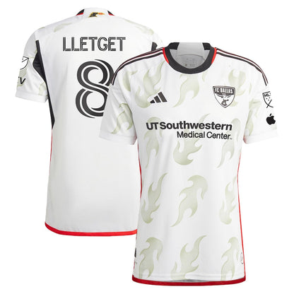 Men's adidas Sebastian Lletget White FC Dallas 2024 Burn Baby Burn Authentic Player Jersey