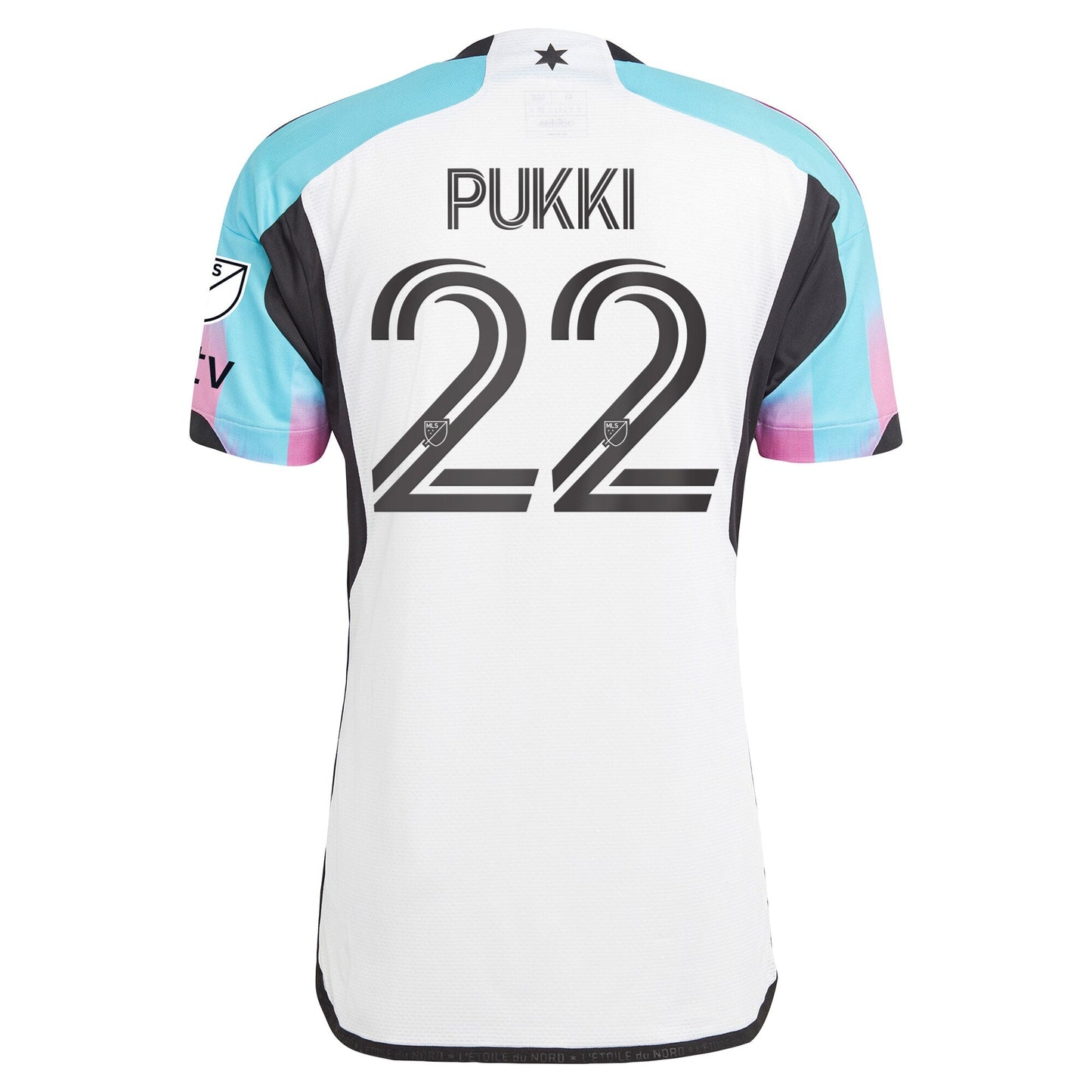 Men's adidas Teemu Pukki White Minnesota United FC 2024 The Northern Lights Kit Authentic Player Jersey