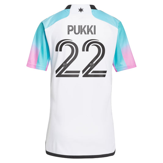 Men's adidas Teemu Pukki White Minnesota United FC 2024 The Northern Lights Kit Replica Player Jersey