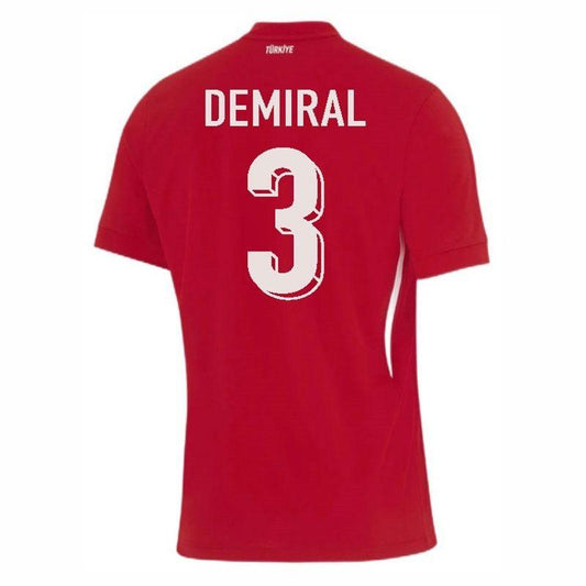 Youth Turkey Merih Demiral #3 Away Replica Jersey 2024