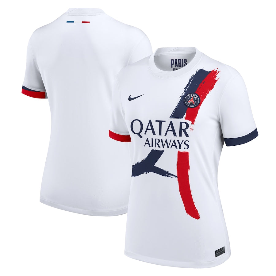 Women's Nike White Paris Saint-Germain 2024/25 Away Replica Jersey - Customizable