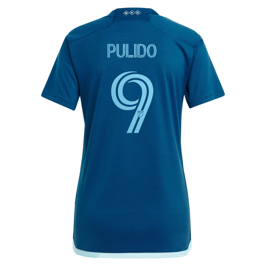 Women's adidas Alan Pulido Navy Sporting Kansas City 2024 Diamonds Our Forever Replica Player Jersey