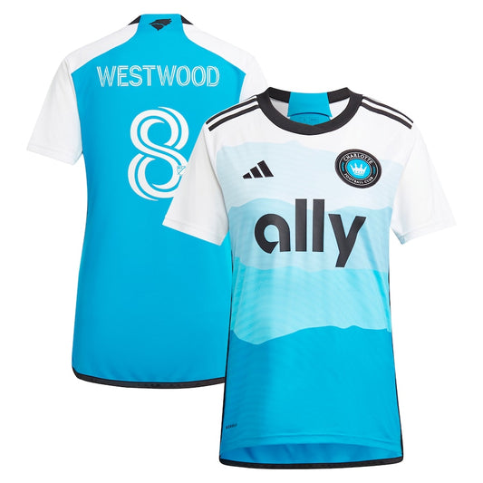 Women's adidas Ashley Westwood Blue Charlotte FC 2024 The Carolina Kit: Explore Replica Player Jersey